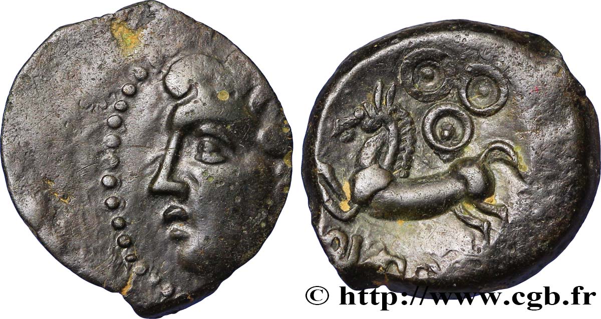 GALLIEN - BITURIGES CUBI (Region die Bourges) Bronze ABVDOS aux trois annelets pointés fVZ