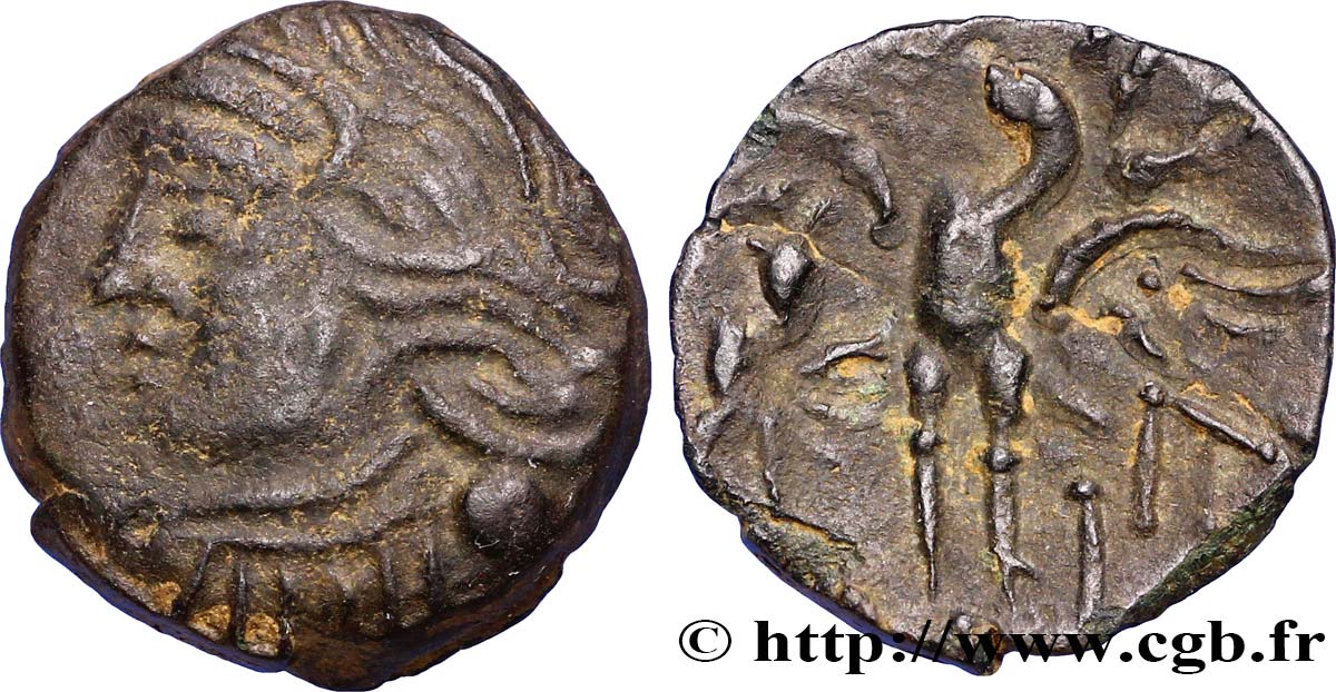 GALLIA - BITURIGES CUBI (Región de Bourges) Bronze CALIAGIID à l’aiglon MBC