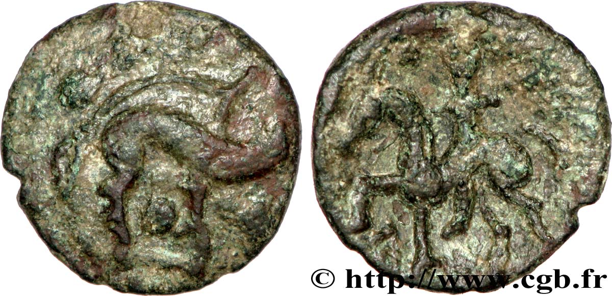 GALLIEN - BELGICA - AMBIANI (Region die Amiens) Bronze VACIICO, au sanglier et au cavalier fSS