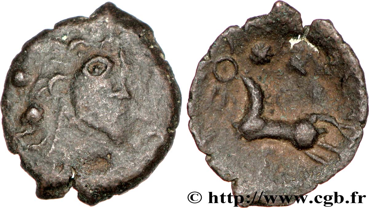 GALLIA BELGICA - REMI (Area of Reims) Bronze au cheval et aux annelets VF/XF