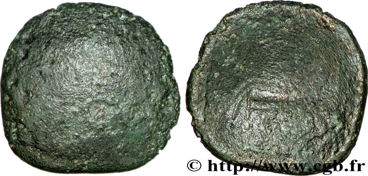 GALLIA BELGICA - LEUCI (Regione di Toul) Statère d’or au cheval retourné, série A - en bronze B/q.MB