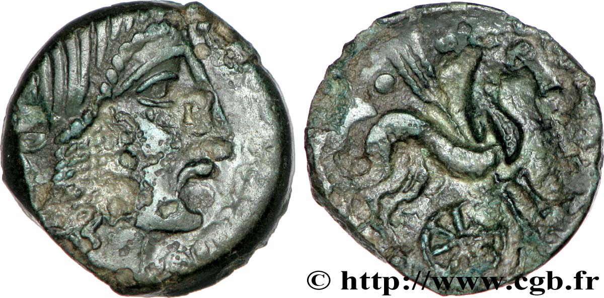 LEXOVII (Area of Lisieux) Bronze LIXOVIATIS au cheval et à la rouelle MBC+/MBC