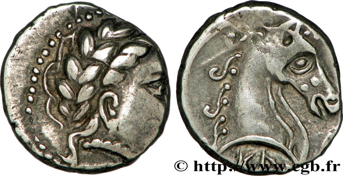 GALLIA - ALLOBROGES (Dauphiné area) Denier KASIOS au buste de cheval AU