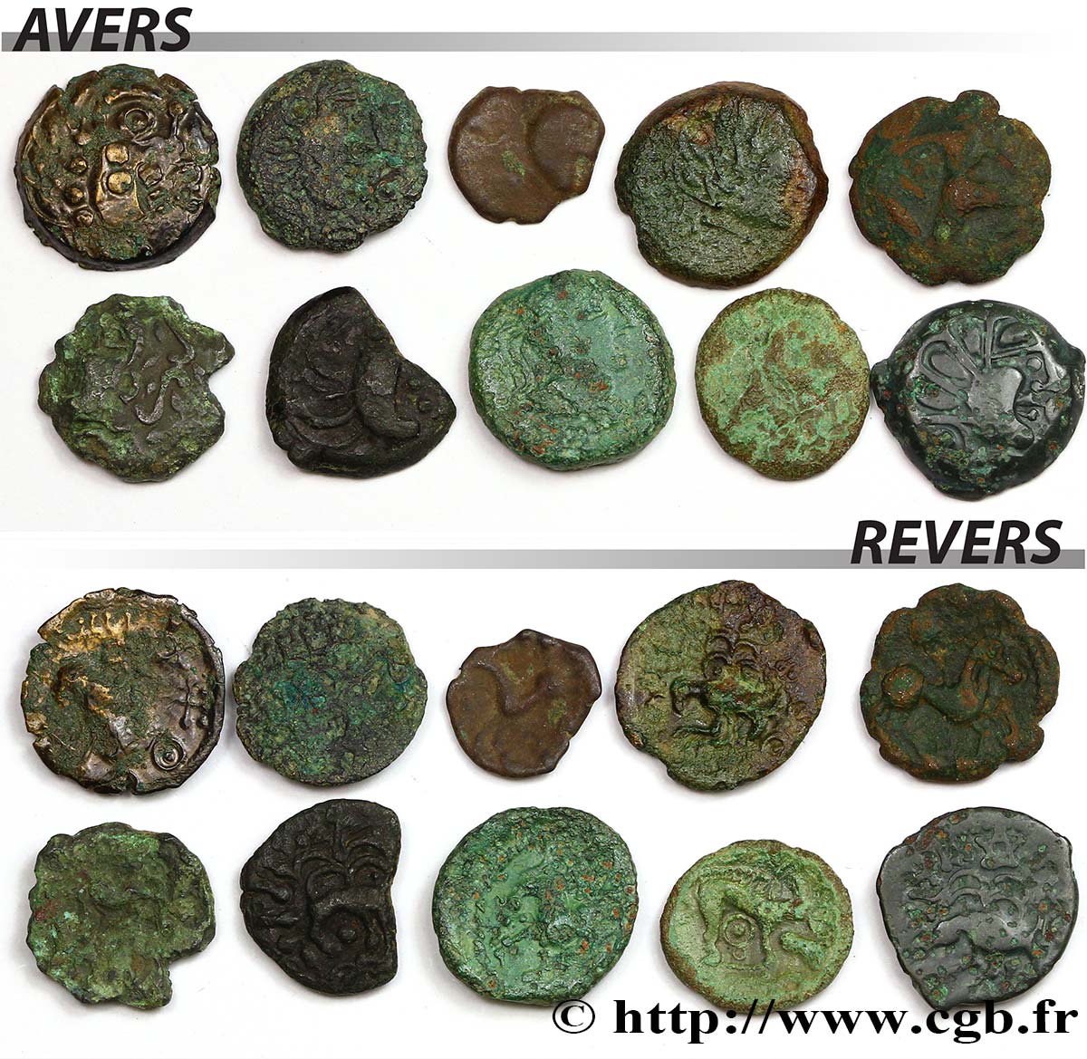 Gallia Lot de 10 bronzes variés lot