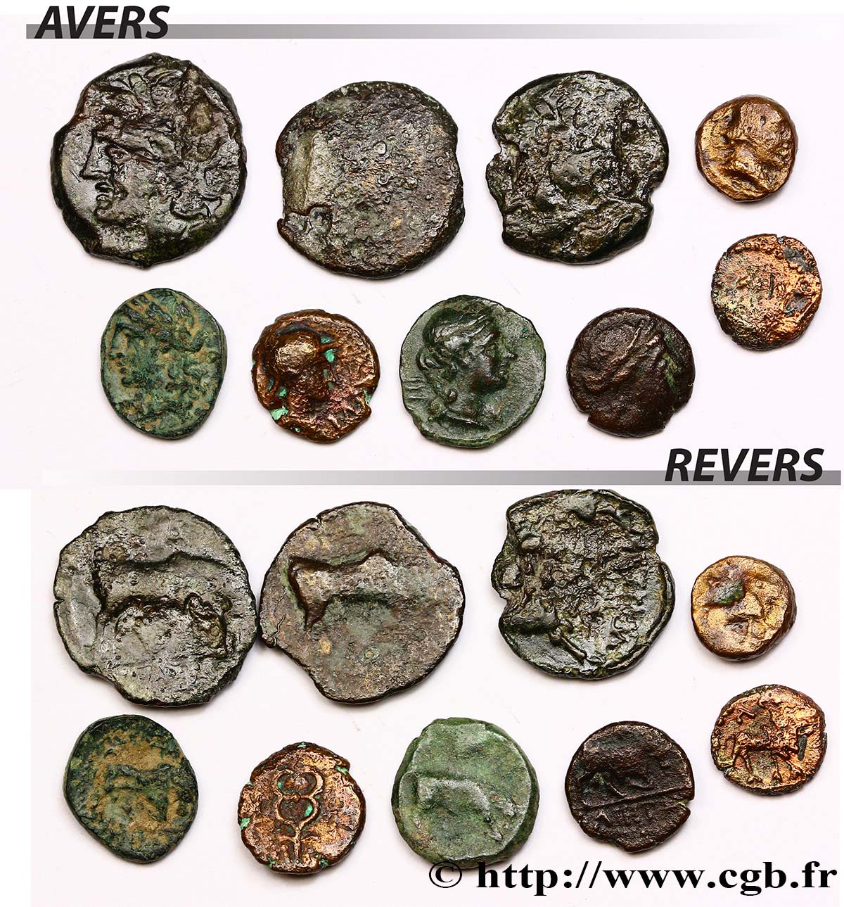 MASSALIA - MARSEILLES Lot de 9 bronzes variés lot