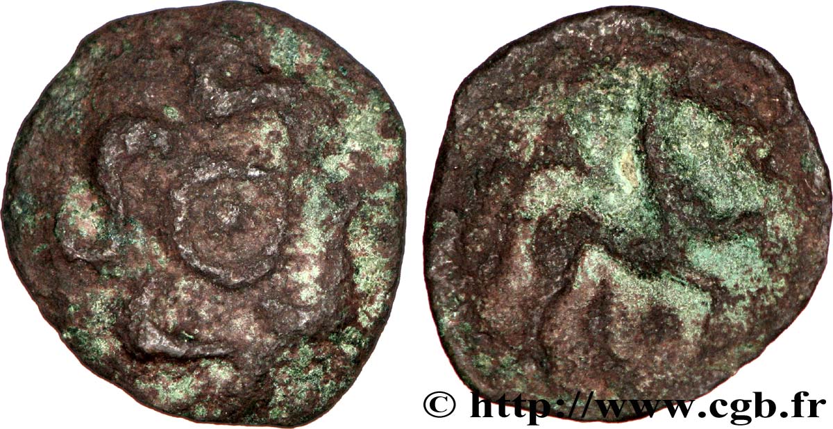 GALLIA BELGICA - AMBIANI (Región de Amiens) Bronze au swastika BC