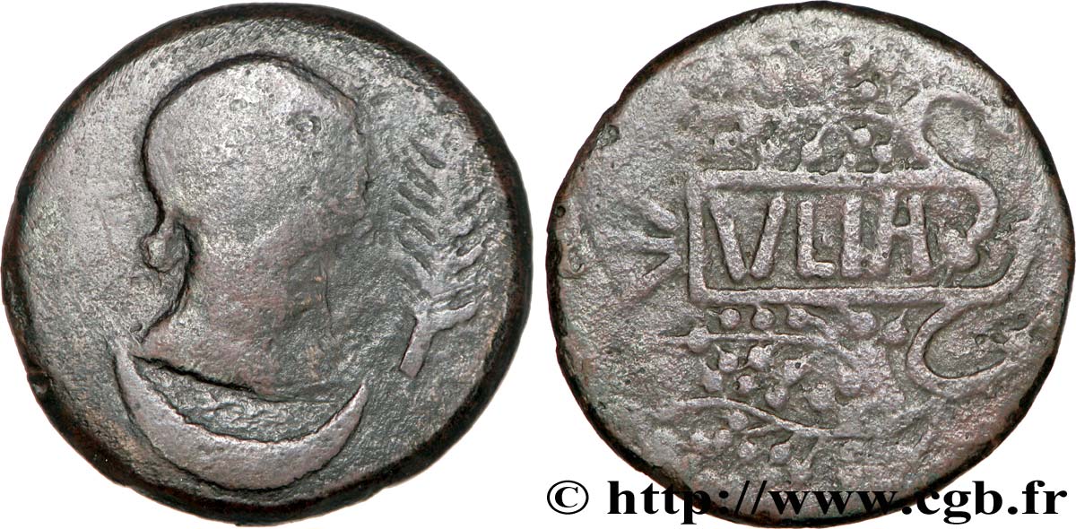 HISPANIA - VLIA (Province of Cordoba) Unité de bronze ou as, (GB, Æ 31) VF