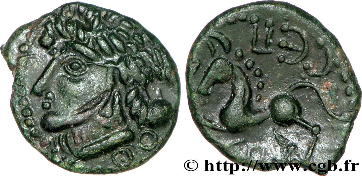 GALLIA - MID-WESTERN, UNSPECIFIED Bronze ou billon CEN du type de Jersey, J. 43 AU