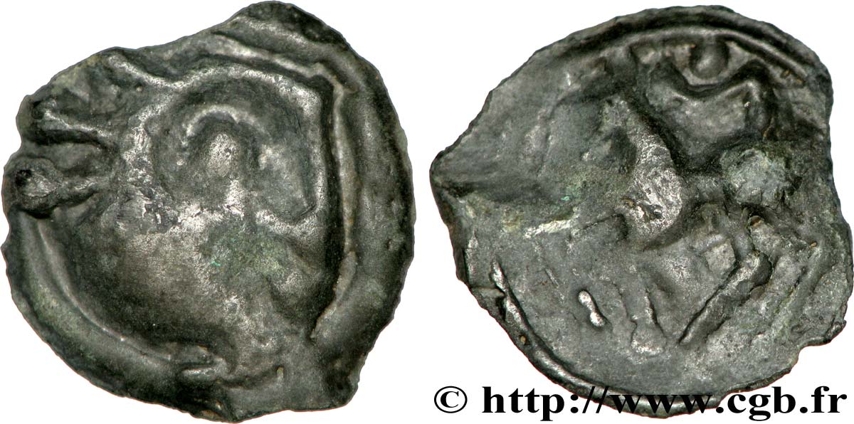 SÉNONS (région de Sens) Potin à la grosse tête “d’indien” au nez busqué TTB/TB+