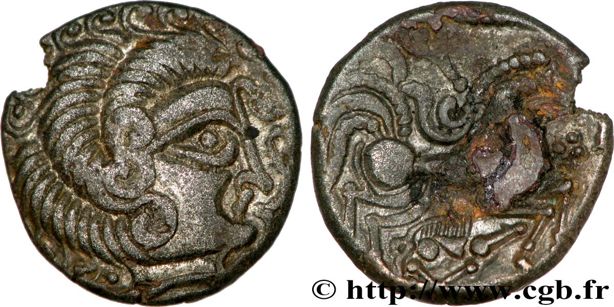 CORIOSOLITES (Région de Corseul, Cotes d&nbsp;Armor) Statère de billon, classe II au nez pointé SUP/TTB+