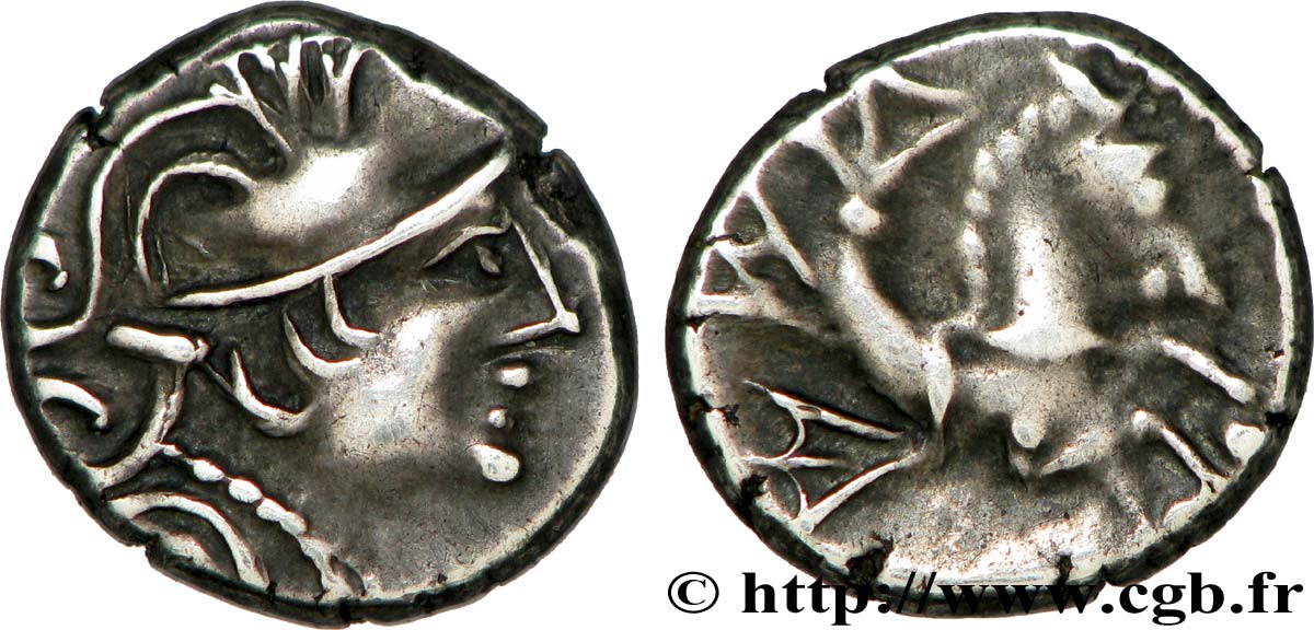 GALLIA - ALLOBROGES (Dauphiné area) Denier à l’hippocampe, tête à droite AU/XF