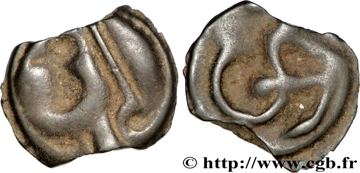GALLIEN - NORDGALLIEN - ÆDUI (BIBRACTE, Region die Mont-Beuvray) Potin à l’hippocampe, tête casquée fVZ