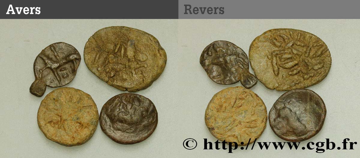 DANUBIAN CELTS - IMITATIONS OF THE TETRADRACHMS OF PHILIP II AND HIS SUCCESSORS Lot de 4 drachmes au cavalier, en plomb lot