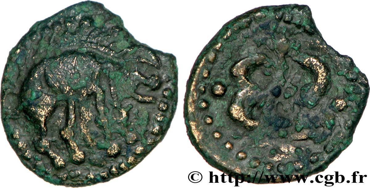 VELIOCASSES (Región de Normandia) Bronze au sanglier et au fleuron BC/MBC