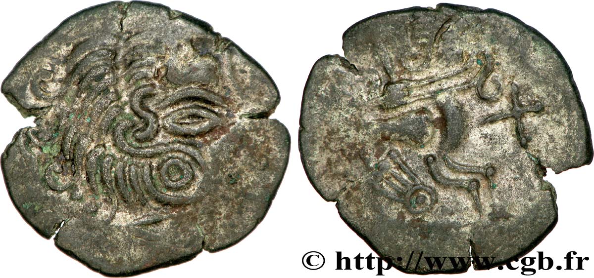 GALLIEN - ARMORICA - CORIOSOLITÆ (Region die Corseul, Cotes d Armor) Statère de billon, classe Vb fVZ