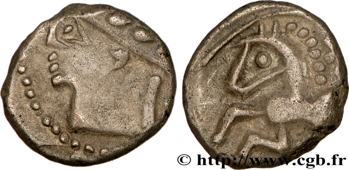 ALLOBROGES (Région du Dauphiné) Denier au cheval galopant et au “caducée” TTB+