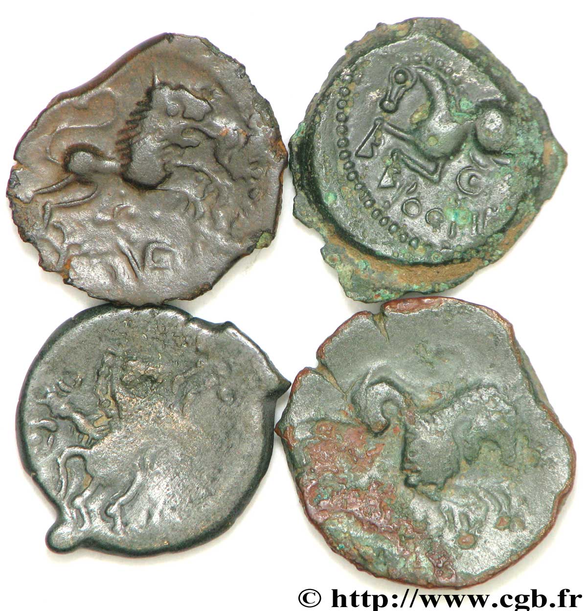 GALLIA BELGICA - MELDI (Región de Meaux) Lot de 4 bronzes variés lote