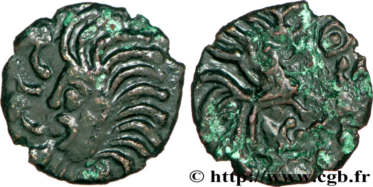 GALLIEN - BELGICA - BELLOVACI (Region die Beauvais) Bronze au coq à tête humaine SS/fSS