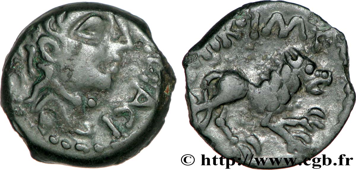 REMI / CARNUTES, Unspecified Bronze AOIIDIACI / A.HIR.IMP au lion SS/fVZ