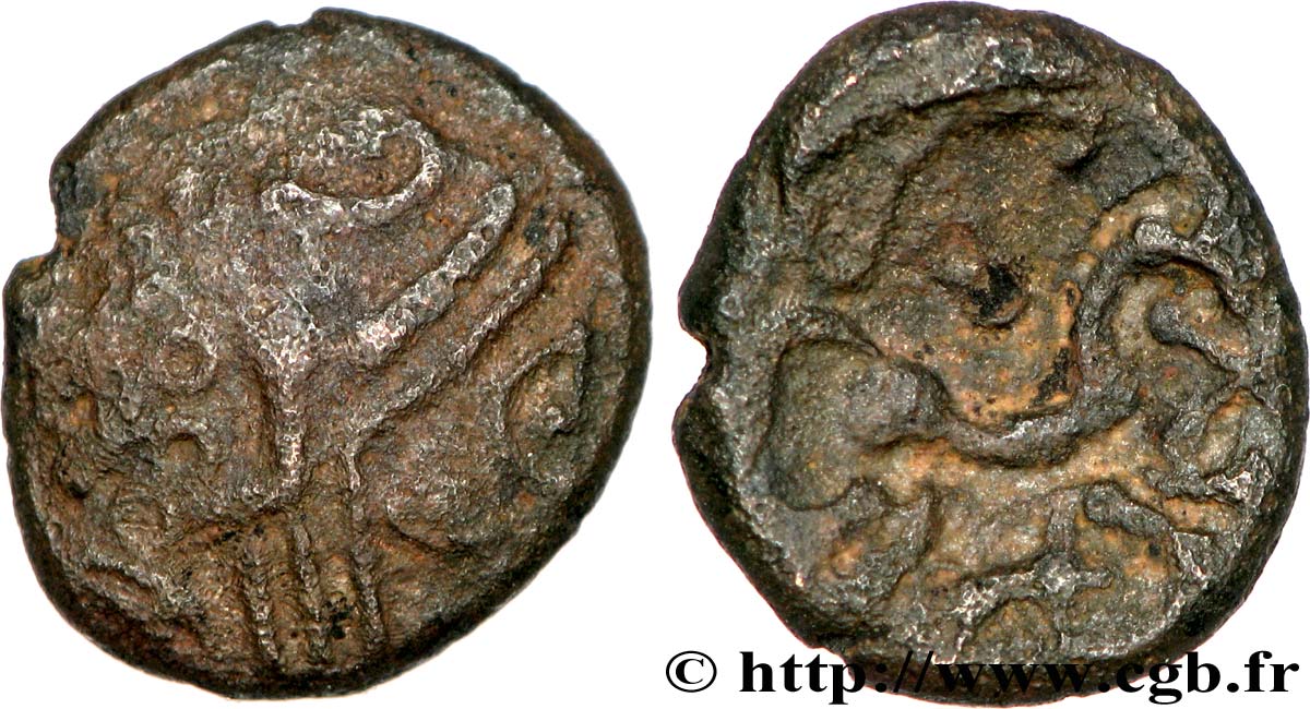 GALLIA BELGICA - AMBIANI (Regione di Amiens) Bronze du type du denier scyphate BN. 8500 q.BB
