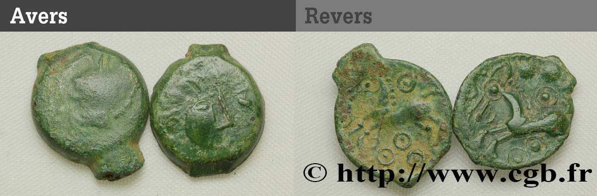 RÈMES (Région de Reims) Lot de 2 petits bronzes au cheval et aux annelets lot