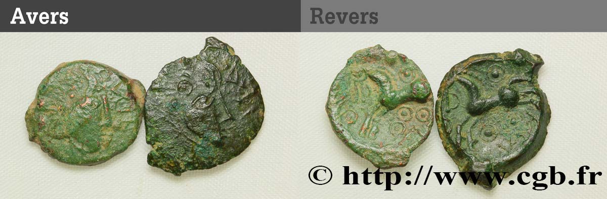 GALLIEN - BELGICA - REMI (Region die Reims) Lot de 2 petits bronzes au cheval et aux annelets lot