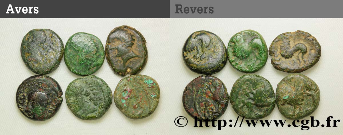 RÈMES (Région de Reims) Lot de 6 bronzes ATISIOS REMOS, classes variées lot