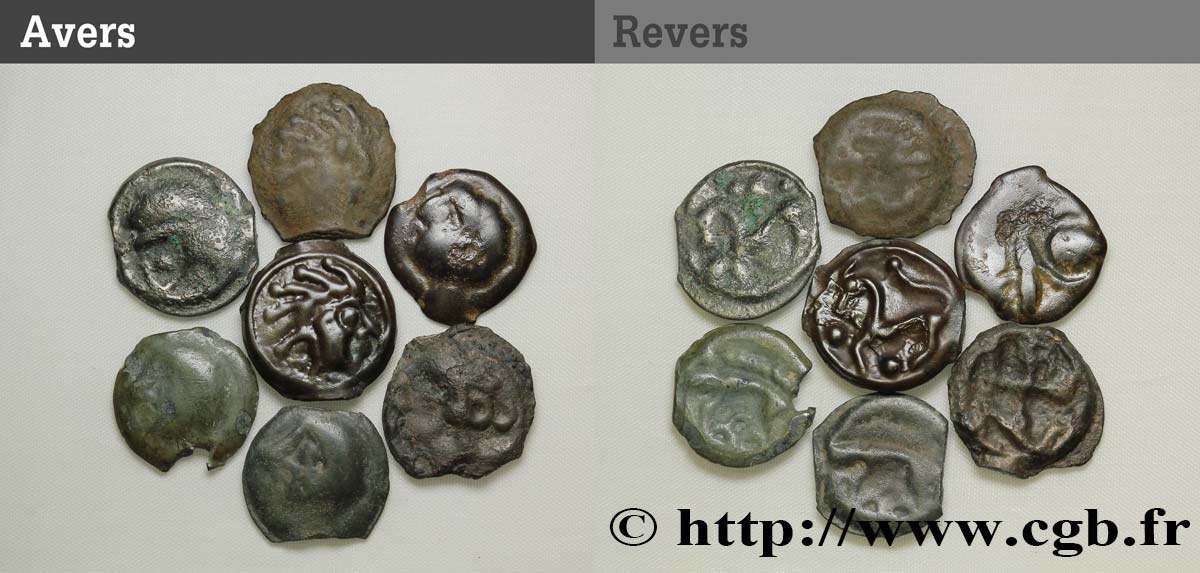 GAULE BELGIQUE - CELTIQUE Lot de 7 potins lot