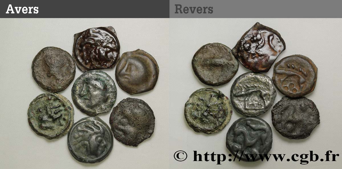 GAULE BELGIQUE - CELTIQUE Lot de 7 potins lot