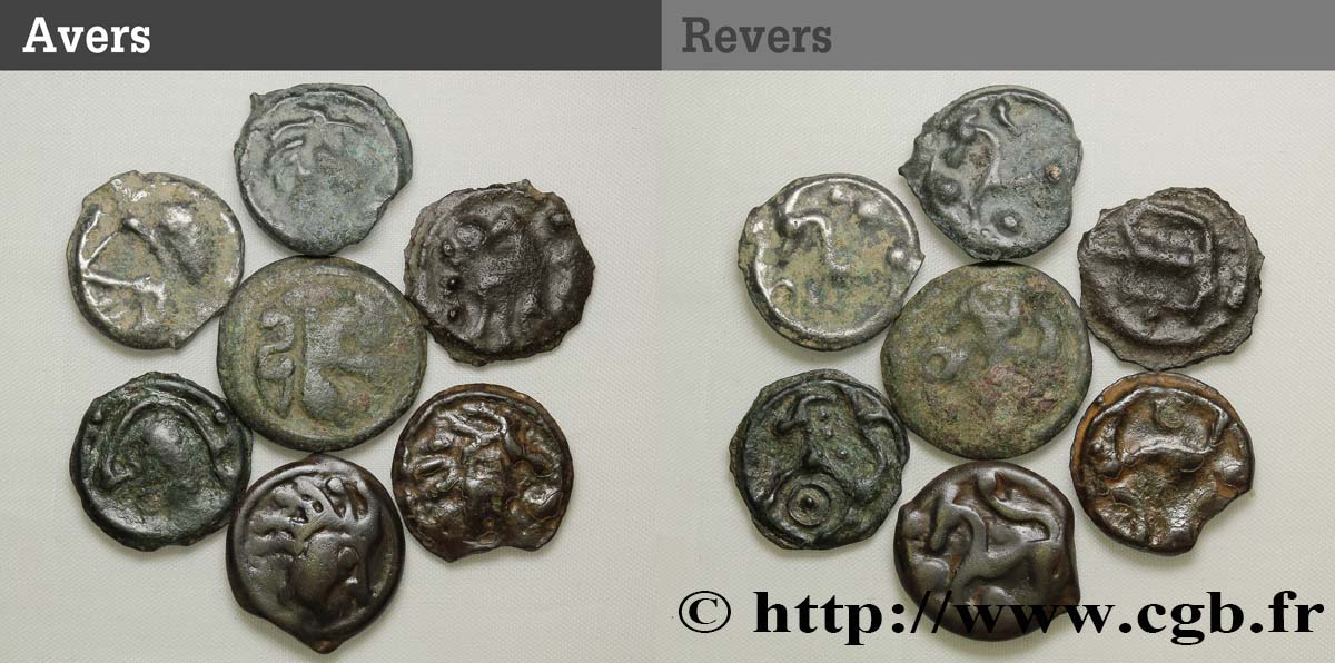 GAULE BELGIQUE - CELTIQUE Lot de 7 potins lot
