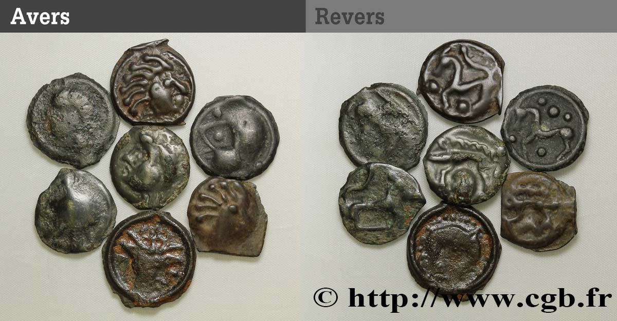 GAULE BELGIQUE - CELTIQUE Lot de 7 potins lot