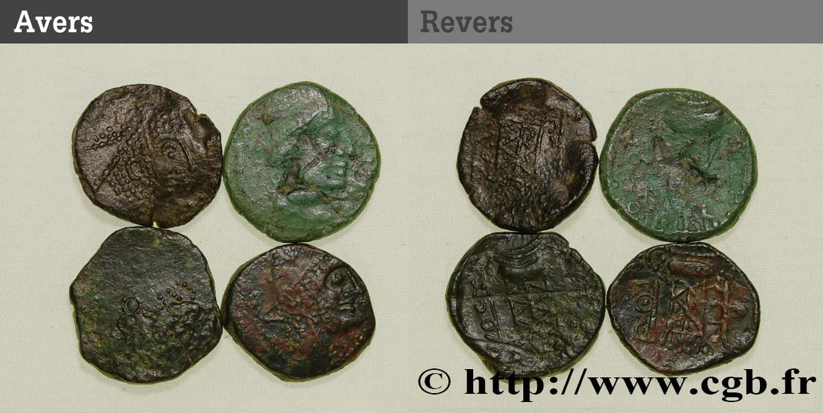 LONGOSTALÈTES (Région de Narbonne) Lot de 4 unités ou bronzes au trépied lot