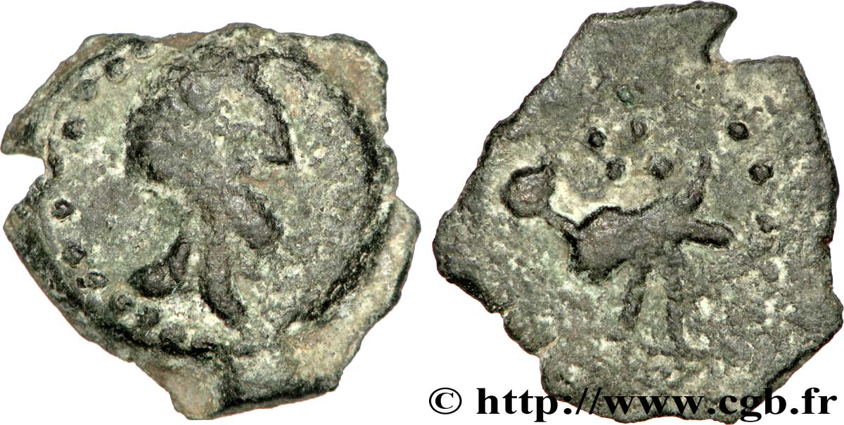 GALLIA BELGICA - BELLOVACI (Area of Beauvais) Bronze à l oiseau, “type de Vendeuil-Caply” VF/VF