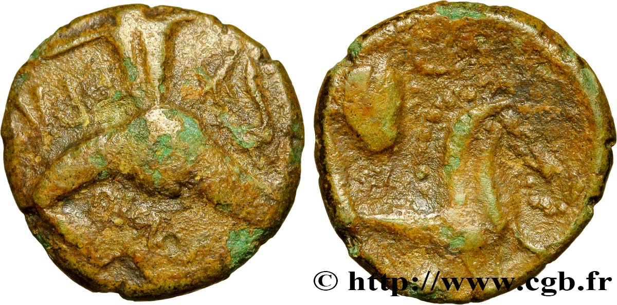GALLIEN - BELGICA - BELLOVACI (Region die Beauvais) Bronze au personnage courant, EPA DVMNA fSS