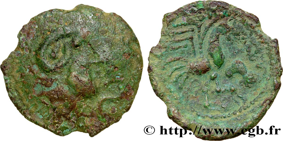 GALLIA - BELGICA - BELLOVACI (Región de Beauvais) Bronze au coq, DT. 517 BC/BC+