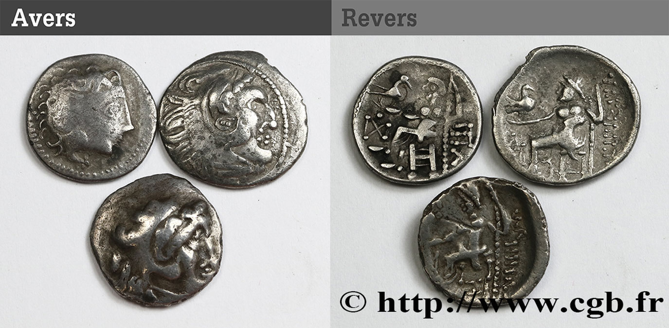 DANAURAUM - TETRADRACHMS IMITATION DIE ALEXANDER III DER GROSSE Lot de 3 drachmes, imitation du type de Philippe III lot