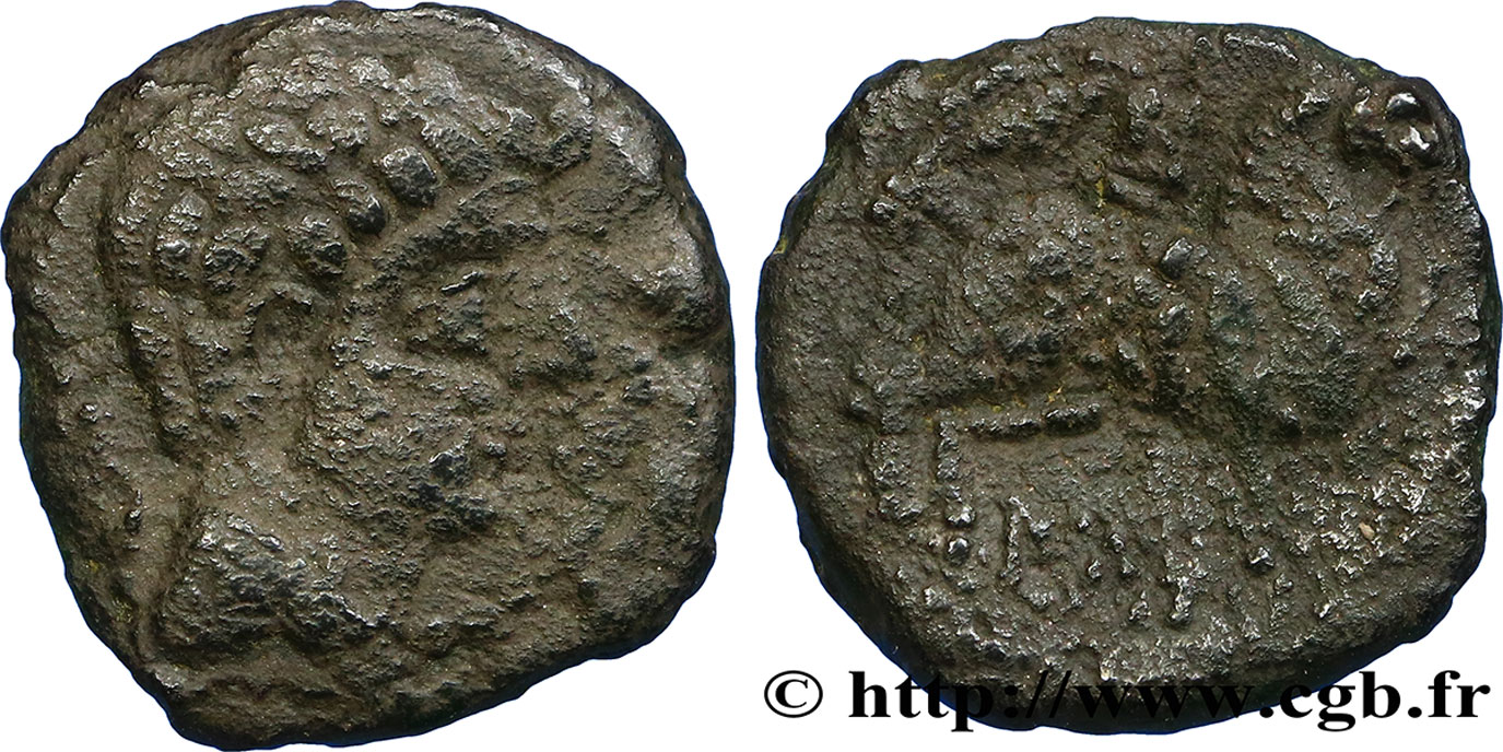 HISPANIA - ILERGETES - ILTIRTA (Province de Lerida) Unité de bronze au cavalier ou as TB