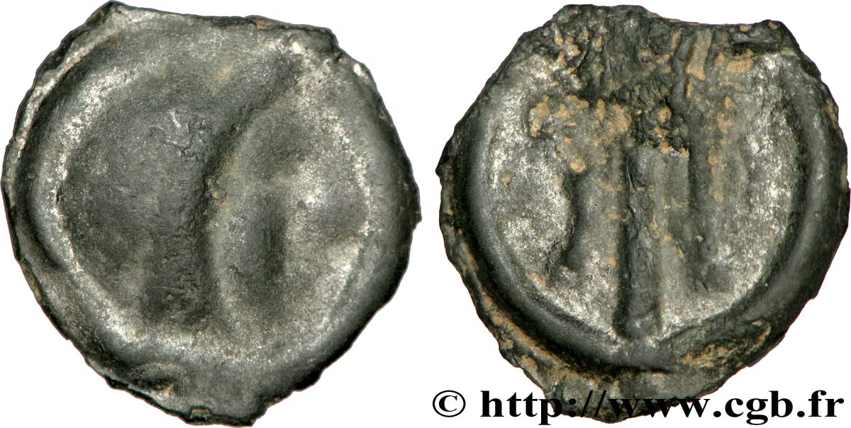 GALLIA - BITURIGES CUBI (Región de Bourges) Potin aux deux arcs de cercle opposés BC