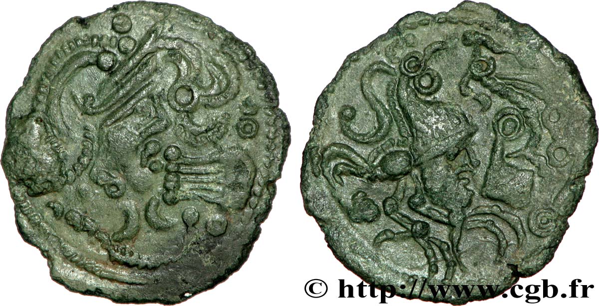 GALLIEN - BELGICA - BELLOVACI (Region die Beauvais) Bronze au coq, “type d’Hallencourt” VZ