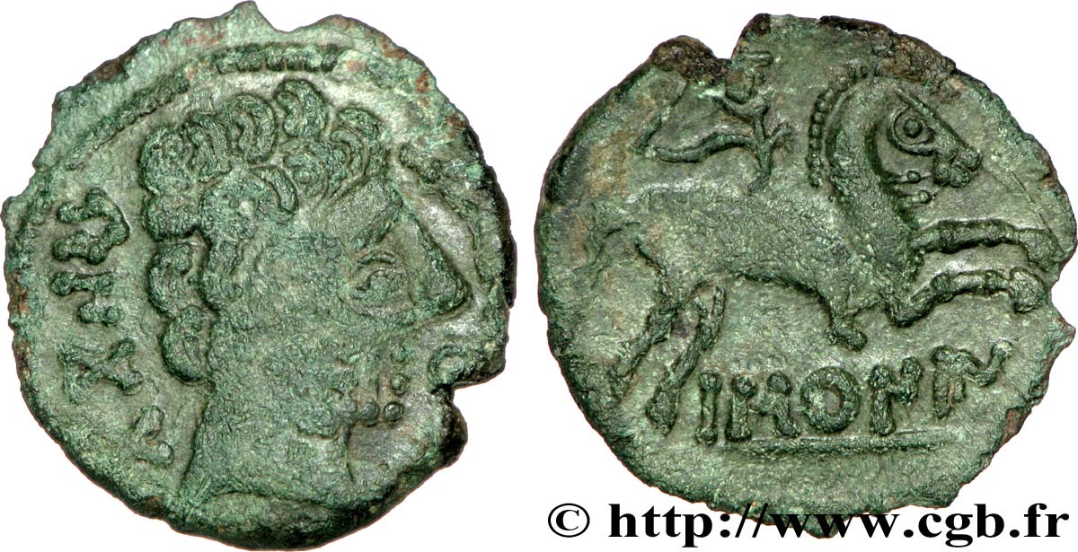 GALLIA BELGICA - AMBIANI (Regione di Amiens) Bronze IMONIN au cavalier q.SPL