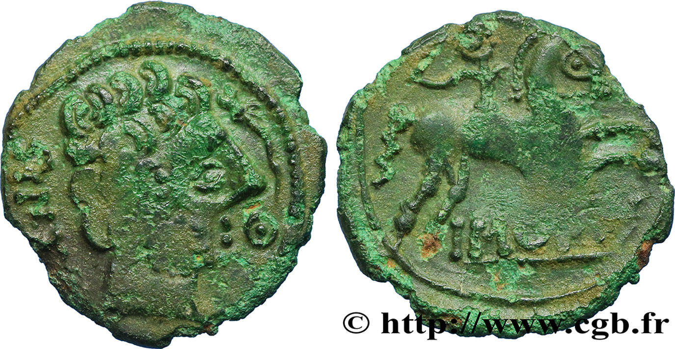 GALLIA BELGICA - AMBIANI (Regione di Amiens) Bronze IMONIN au cavalier BB/MB