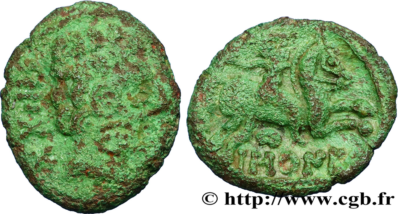 GALLIA BELGICA - AMBIANI (Región de Amiens) Bronze IMONIN au cavalier BC/BC+