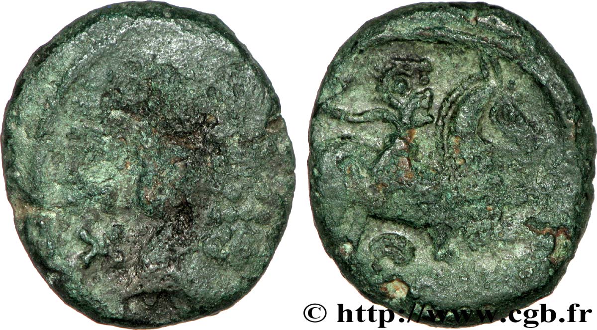 GALLIA BELGICA - AMBIANI (Regione di Amiens) Bronze IMONIN au cavalier q.MB/q.BB