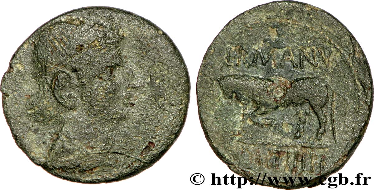 GALLIA BELGICA - REMI (Regione di Reims) Bronze GERMANVS INDVTILLI au taureau (Quadrans) MB