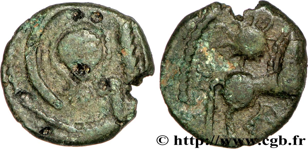 GALLIA - BELGICA - BELLOVACI (Regione di Beauvais) Bronze à la petite tête de face q.BB
