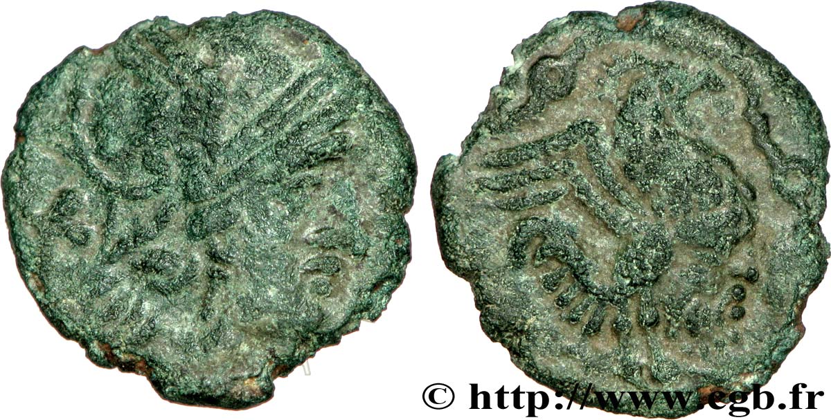 GALLIA - BELGICA - BELLOVACI (Región de Beauvais) Bronze au coq, “type de Bracquemont” BC/BC+
