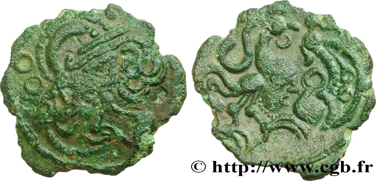 BELLOVAQUES (Région de Beauvais) Bronze au coq, “type d’Hallencourt” TTB+