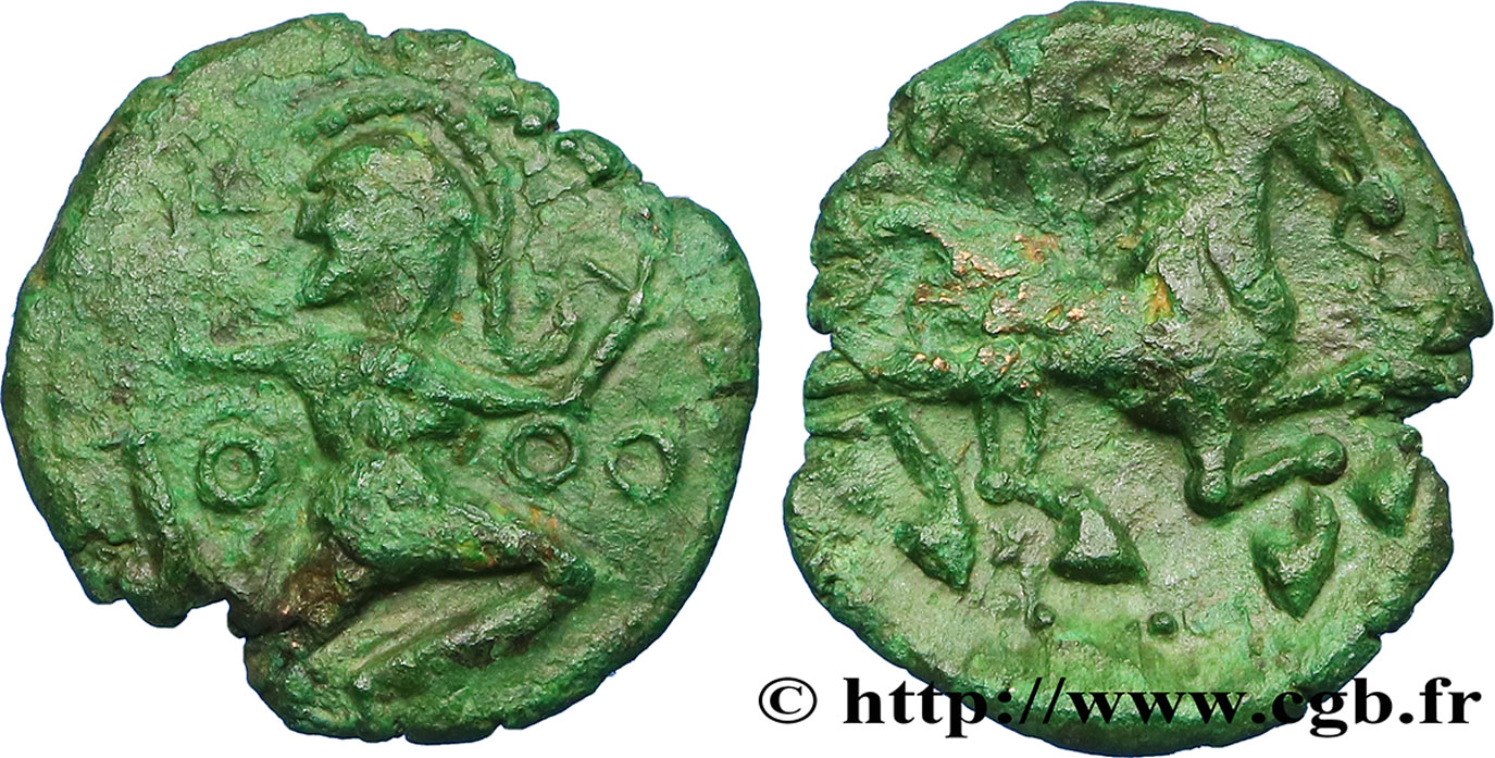 GALLIA - BELGICA - BELLOVACI (Región de Beauvais) Bronze au personnage courant, à l’astre BC+