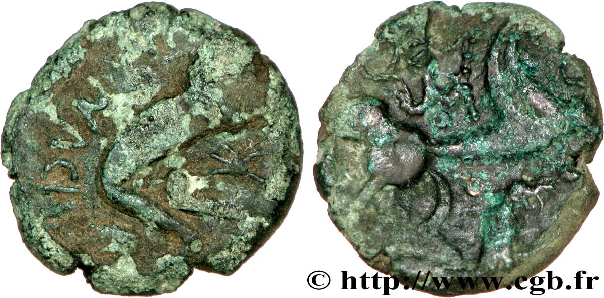GALLIEN - BELGICA - BELLOVACI (Region die Beauvais) Bronze au personnage courant, EPA DVMNA S/fSS