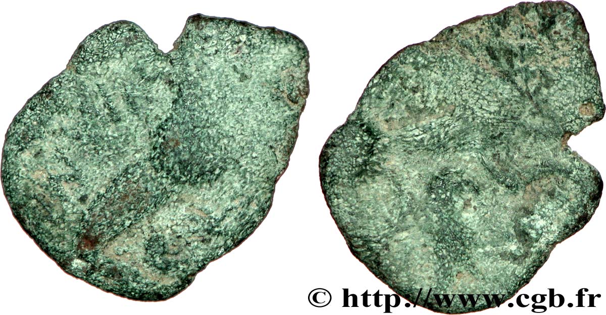 GALLIEN - BELGICA - BELLOVACI (Region die Beauvais) Bronze au personnage courant, EPA DVMNA S